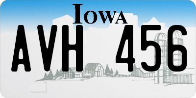 IA license plate AVH456