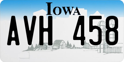 IA license plate AVH458