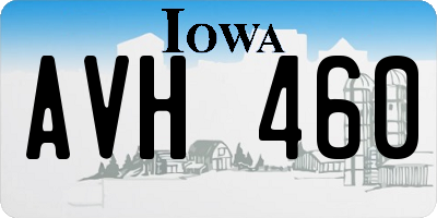 IA license plate AVH460