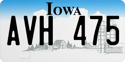 IA license plate AVH475