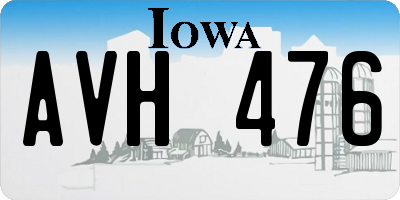 IA license plate AVH476