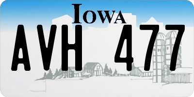 IA license plate AVH477