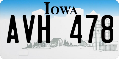IA license plate AVH478