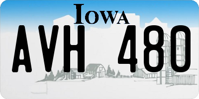 IA license plate AVH480