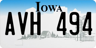 IA license plate AVH494