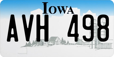 IA license plate AVH498