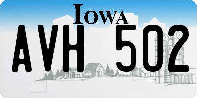 IA license plate AVH502