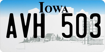 IA license plate AVH503