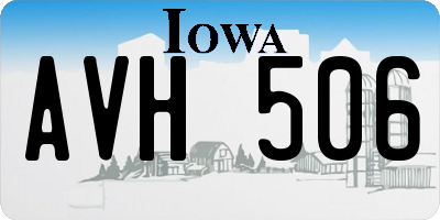 IA license plate AVH506