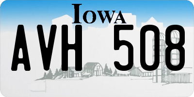 IA license plate AVH508