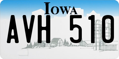IA license plate AVH510