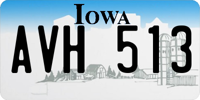 IA license plate AVH513