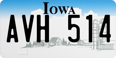 IA license plate AVH514