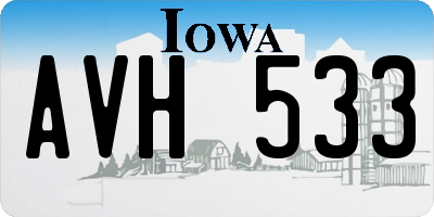 IA license plate AVH533