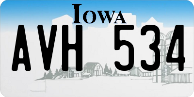 IA license plate AVH534