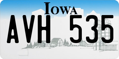 IA license plate AVH535
