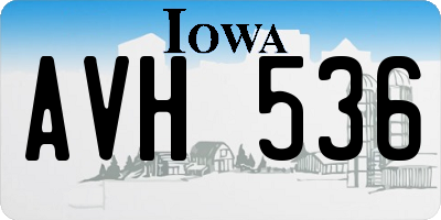 IA license plate AVH536