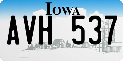 IA license plate AVH537