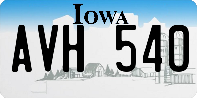 IA license plate AVH540