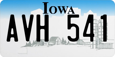 IA license plate AVH541