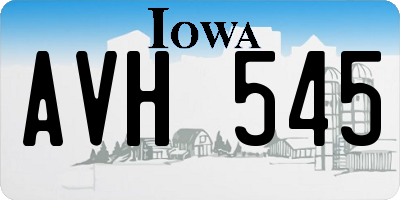 IA license plate AVH545
