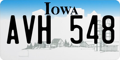 IA license plate AVH548