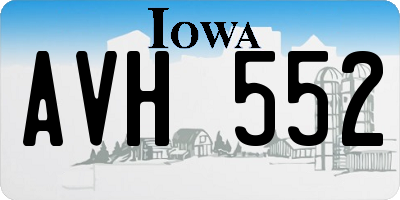 IA license plate AVH552
