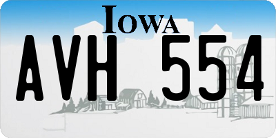 IA license plate AVH554