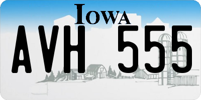 IA license plate AVH555