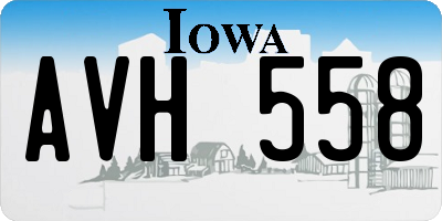 IA license plate AVH558