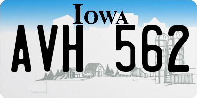 IA license plate AVH562