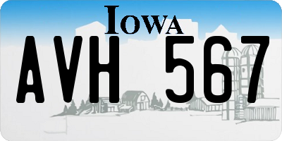 IA license plate AVH567