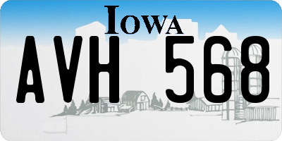 IA license plate AVH568