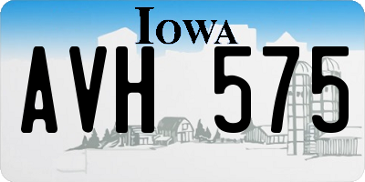 IA license plate AVH575