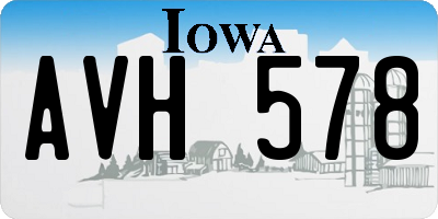 IA license plate AVH578