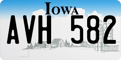 IA license plate AVH582