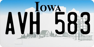 IA license plate AVH583