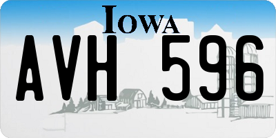 IA license plate AVH596