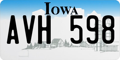 IA license plate AVH598