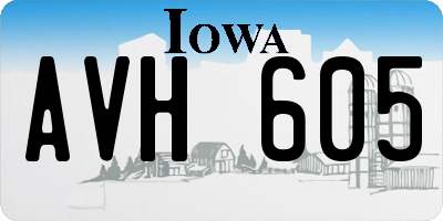 IA license plate AVH605