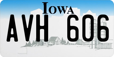IA license plate AVH606