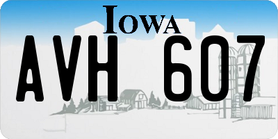IA license plate AVH607