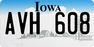 IA license plate AVH608