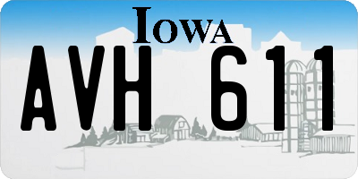 IA license plate AVH611