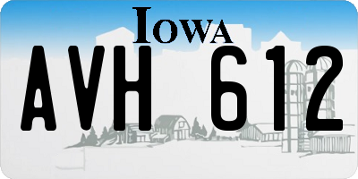 IA license plate AVH612