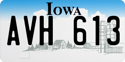 IA license plate AVH613