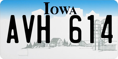 IA license plate AVH614