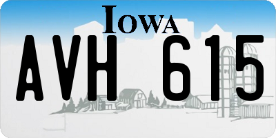 IA license plate AVH615