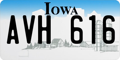 IA license plate AVH616