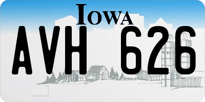IA license plate AVH626